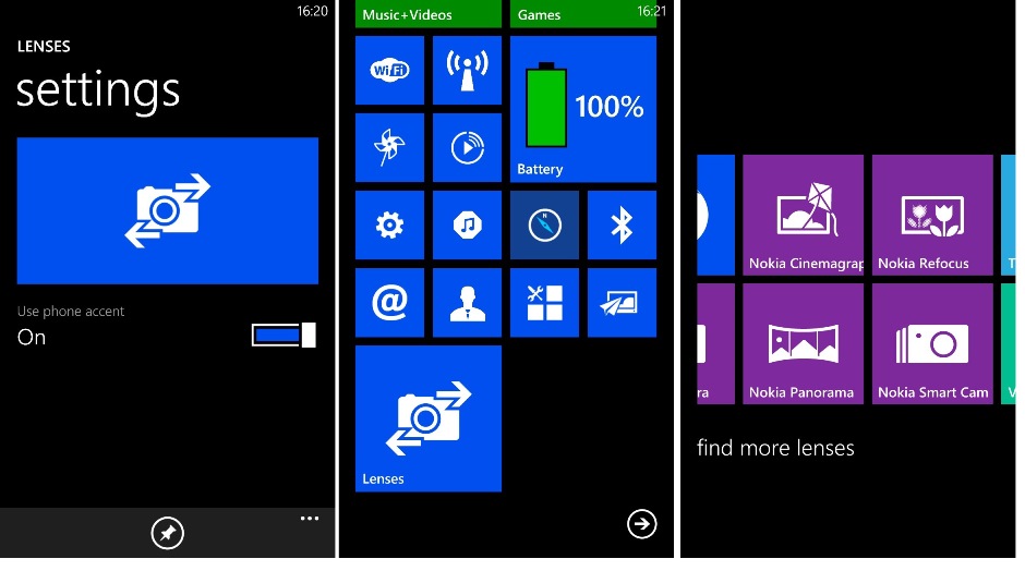 Lenses for access to camera lenses on Windows Phone.