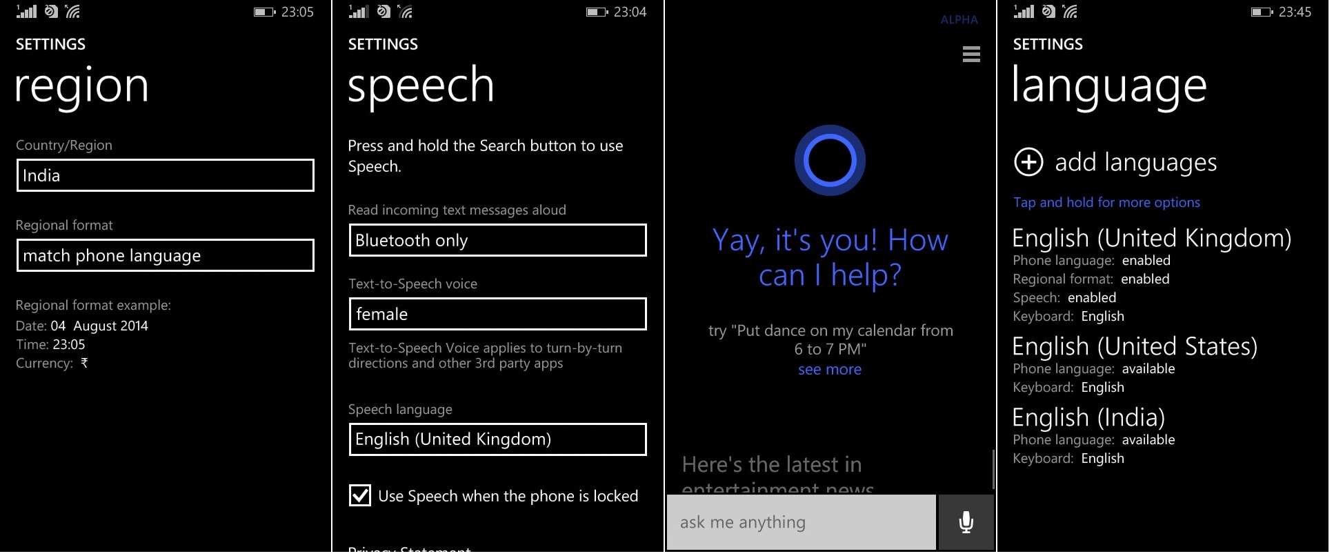 Cortana India