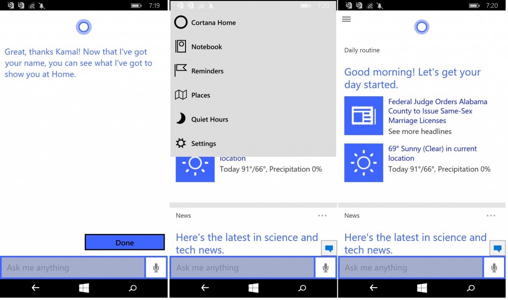 Cortana Windows 10