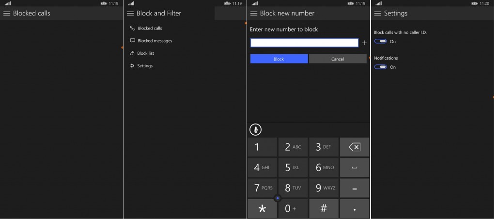 Win 10 call block