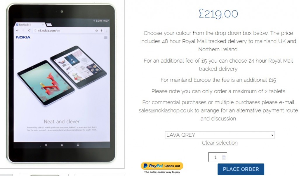 Nokia N1 available