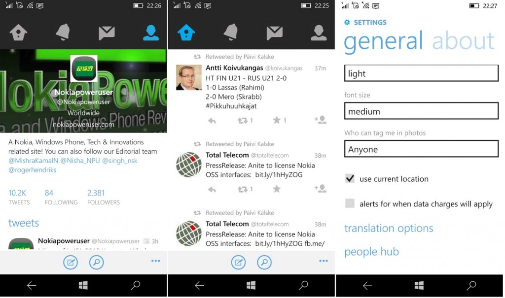 Twitter update