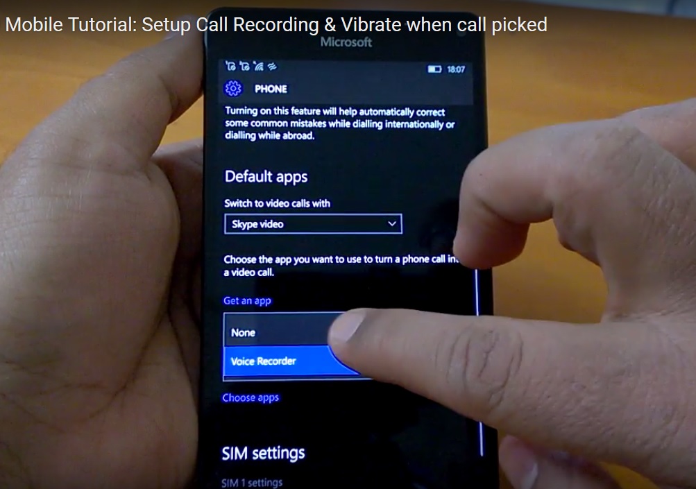 Windows 10 Mobile Call recording