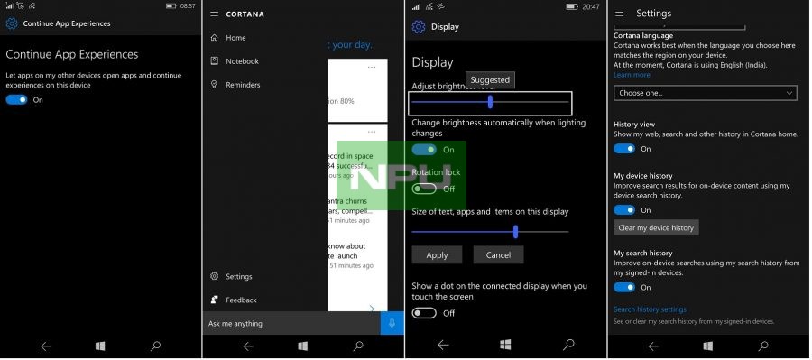 Windows 10 Mobile Build 14371 unreported changes