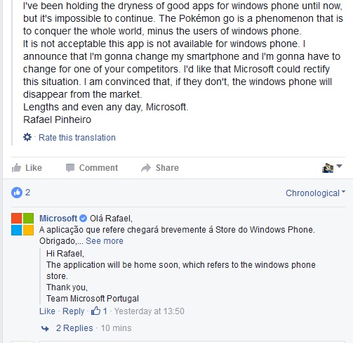 Pokemon Go Microsoft Portugal