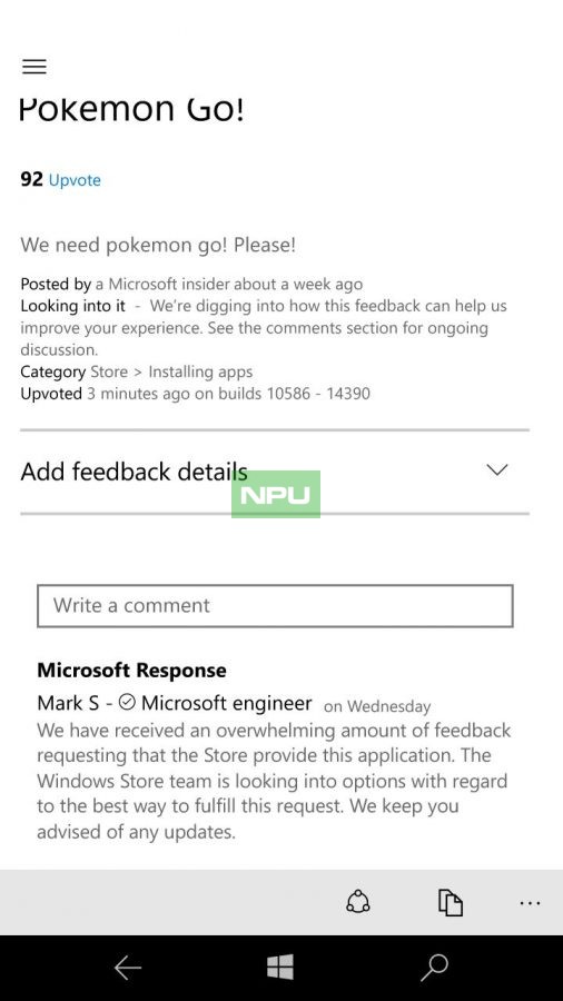 Pokemon Go Windows 10 Mobile